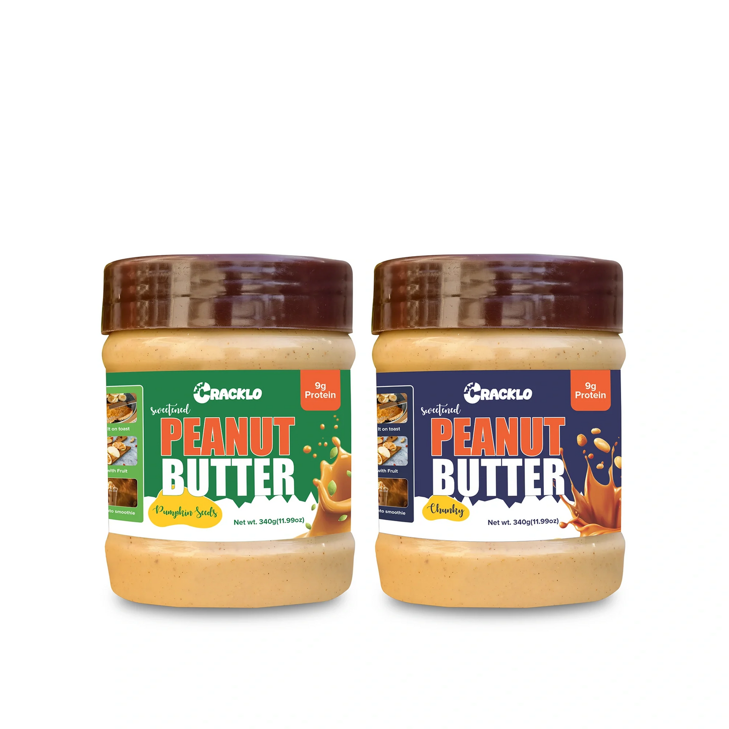 Combo Pack – Chunky + Pumpkin Seeds | 340g Sweetened.