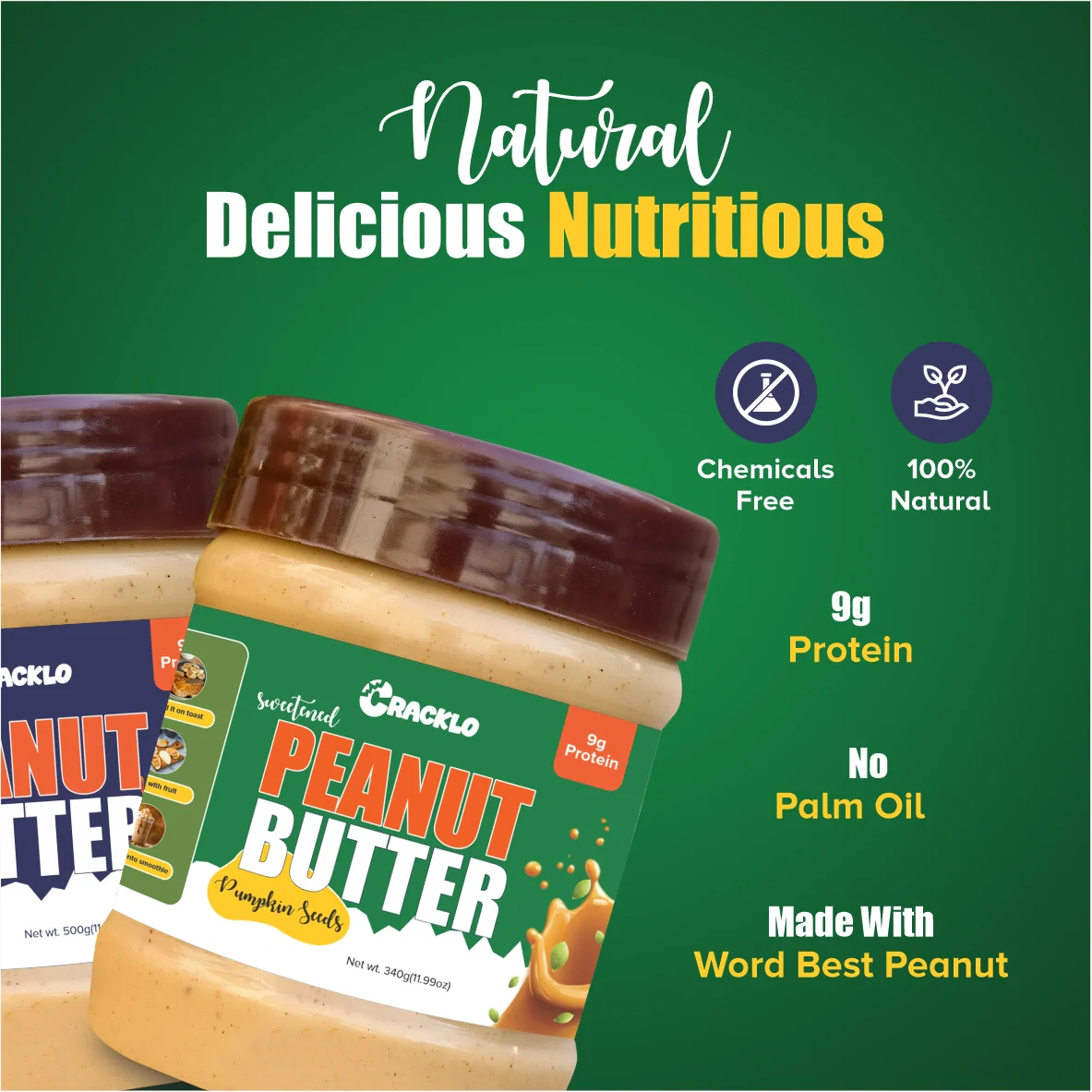 Combo Pack – Chunky + Pumpkin Seeds | 340g Sweetened.