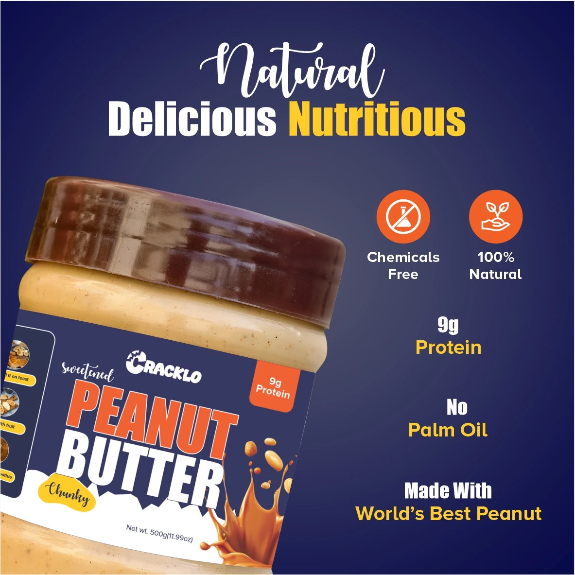 Chunky Peanut Butter 340g | Sweetened & Unsweetened – Cracklo
