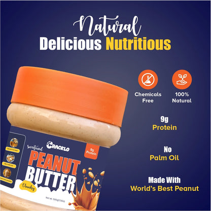 Chunky Peanut Butter 500g | Sweetened & Unsweetened – Cracklo