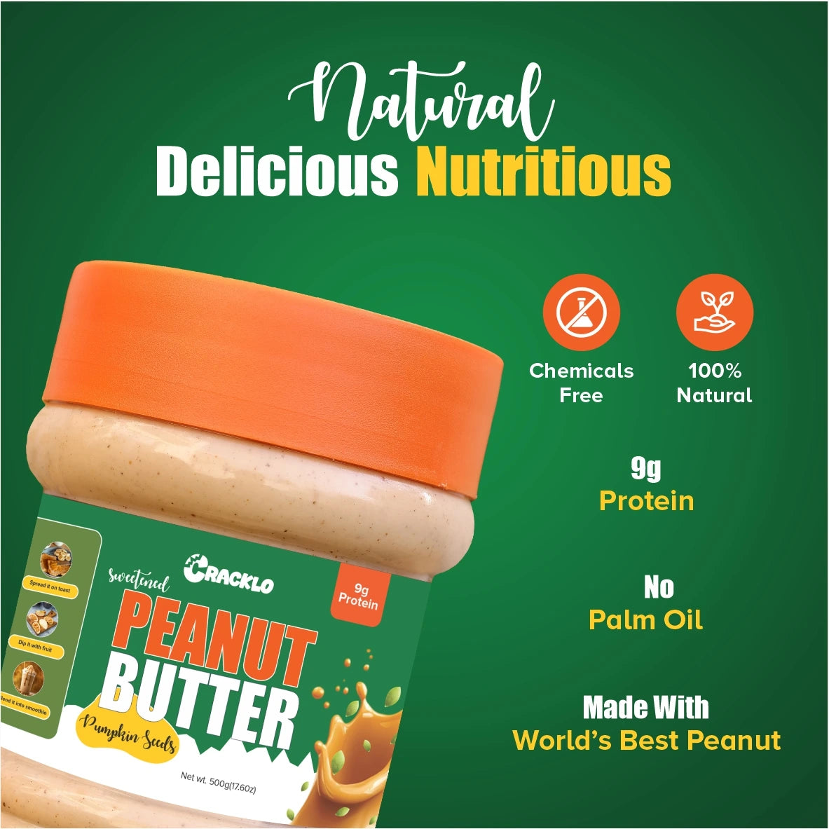 Pumpkin Seed Peanut Butter 500g | Sweetened | Women’s Health – Cracklo