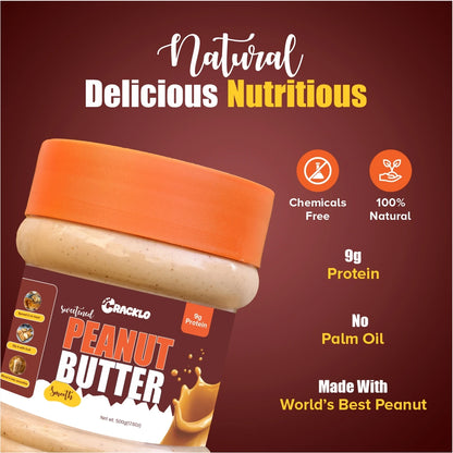 Smooth Peanut Butter 500g | Sweetened & Unsweetened – Cracklo