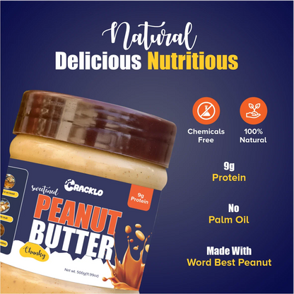 Chunky Peanut Butter 340g | Sweetened & Unsweetened – Cracklo