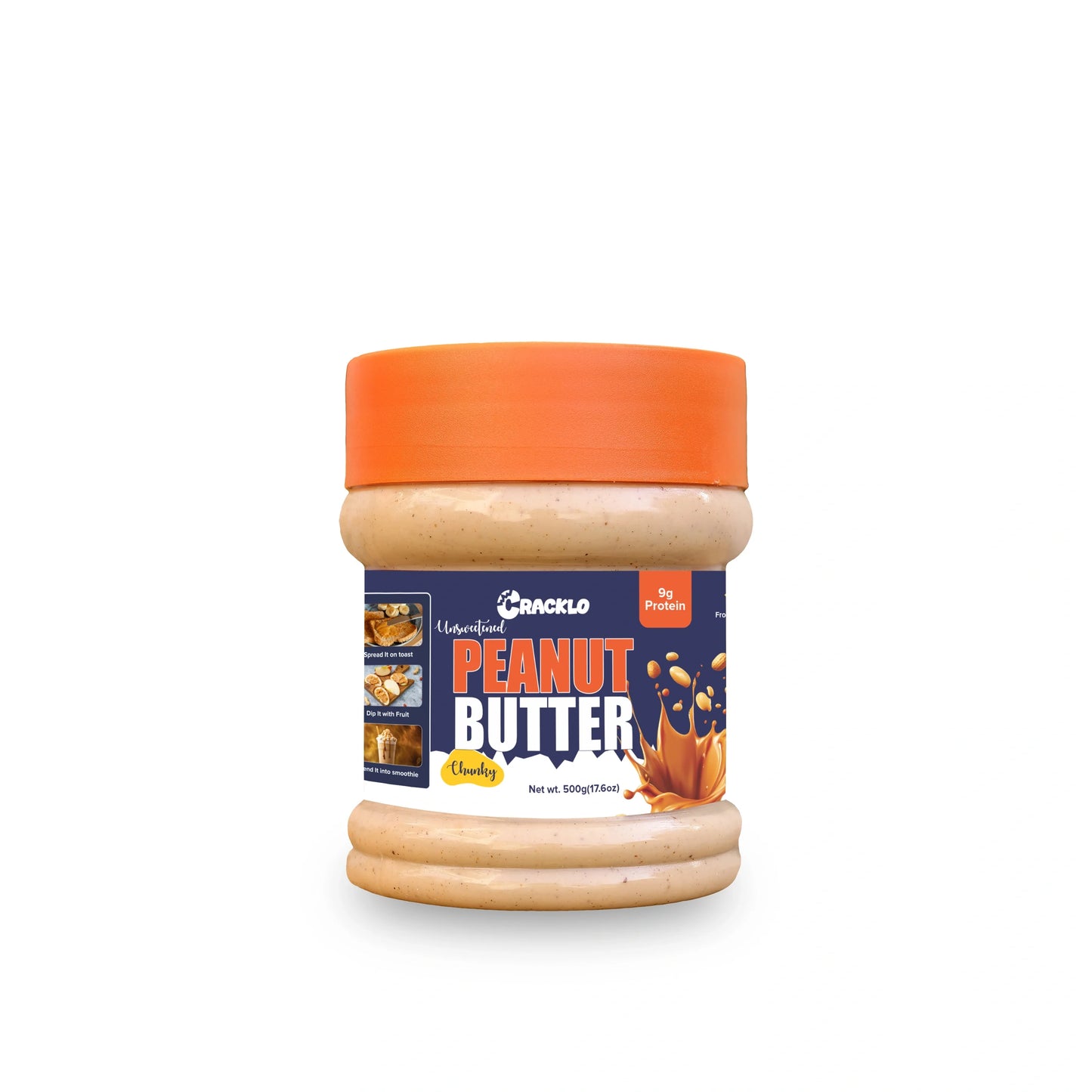 Chunky Peanut Butter 500g | Sweetened & Unsweetened – Cracklo