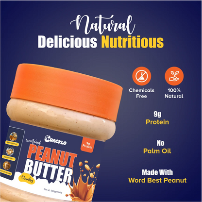 Chunky Peanut Butter 500g | Sweetened & Unsweetened – Cracklo