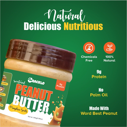 Pumpkin Seed Peanut Butter 340g | Sweetened | Women’s Wellness – Cracklo