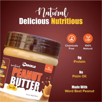 Smooth Peanut Butter 340g | Sweetened & Unsweetened – Cracklo