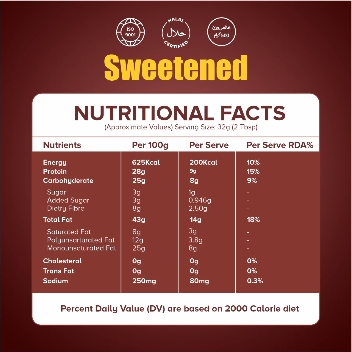 Smooth Peanut Butter 340g | Sweetened & Unsweetened – Cracklo