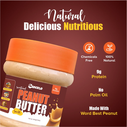 Smooth Peanut Butter 500g | Sweetened & Unsweetened – Cracklo